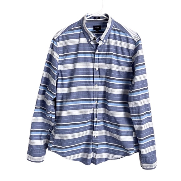 J. Crew Factory Other - LAST CALL SALE! J Crew Men’s Large Blue White Stripe Button Down Collard Shirt